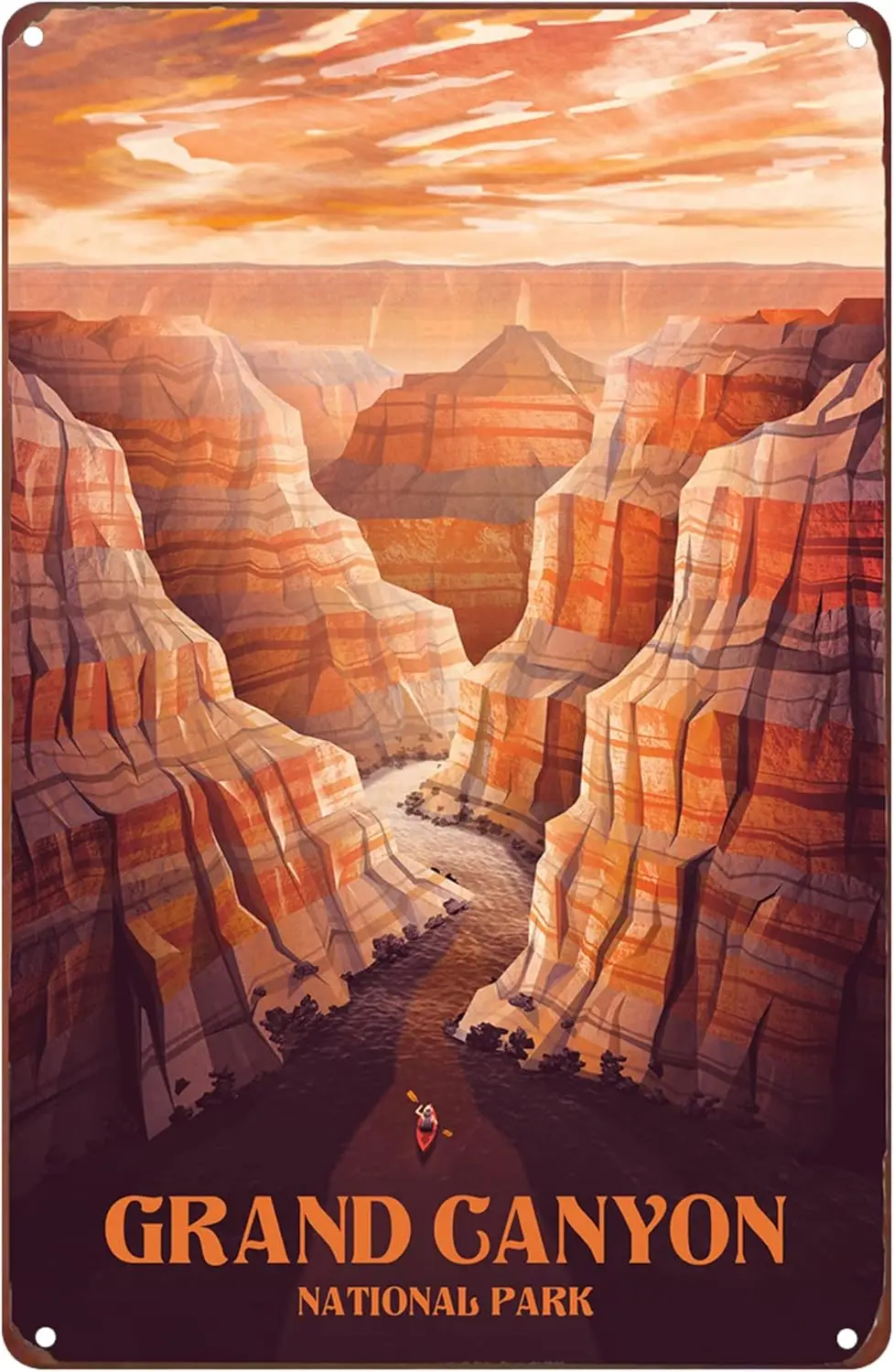 Плакат Vntge Metl Tn Sgn Grnd Cnyon Ntonl Prk идеально подходящий для дома спальни офиса Cfe Wll Decoon