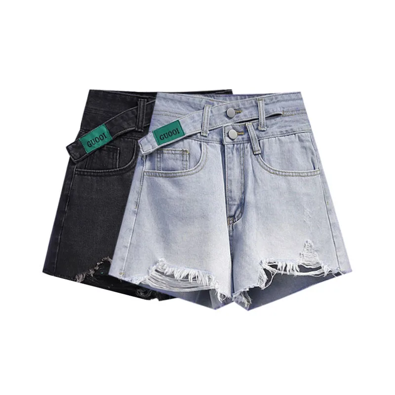

New Summer Women High Waist Wide Leg Jeans Shorts Casual Female Loose Design Sense Fit Denim Shorts