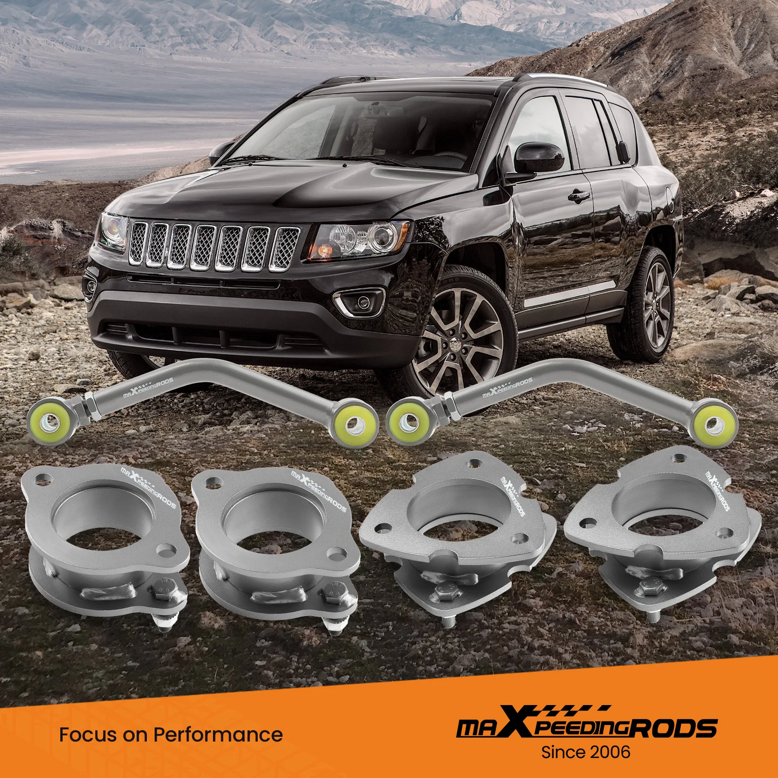 2-дюймовый передний задний подъемный комплект прокладок для Jeep Compass Patriot MK 2007-2017