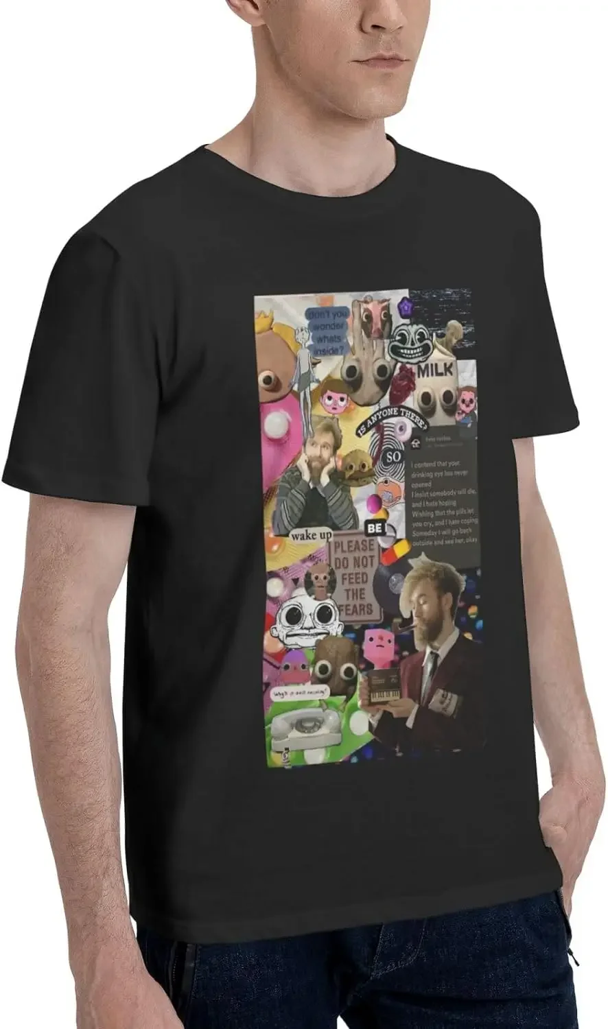 Мужская футболка с коротким рукавом и круглым вырезом из хлопка