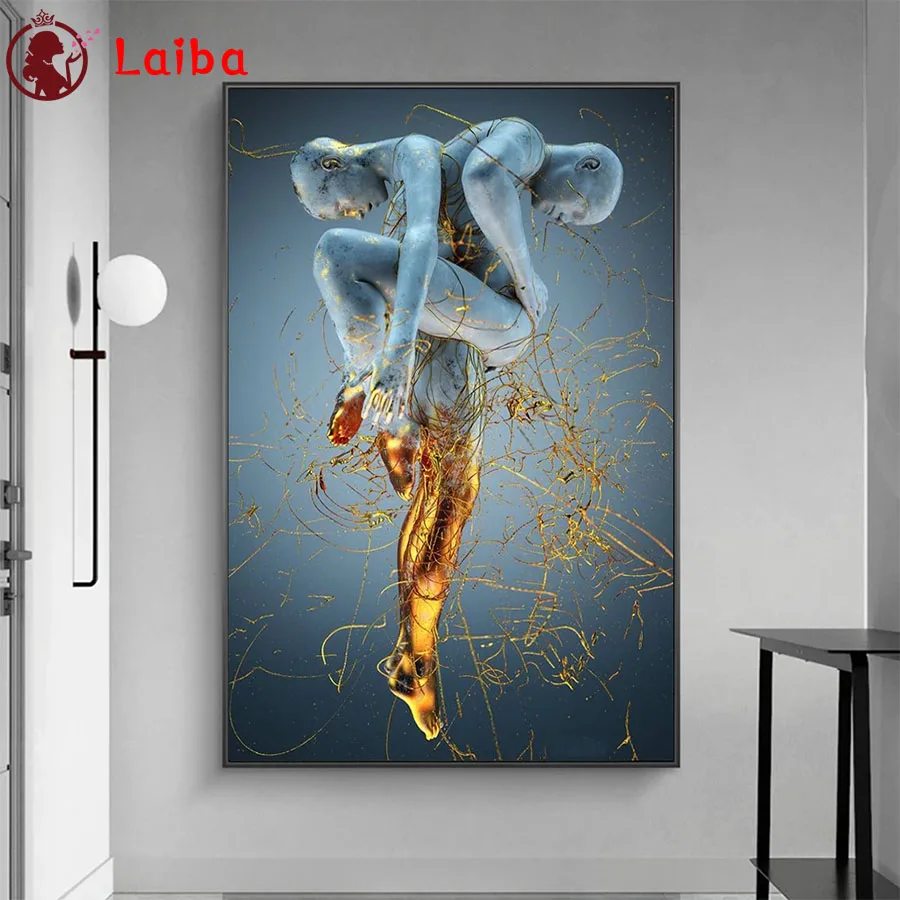 

Алмазная живопись, современный абстрактный металлический портрет, искусство, вышивка крестиком, Алмазная мозаика, картина, вышивка кристал...