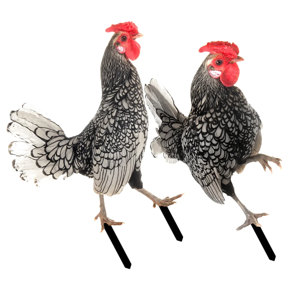 

2 Pcs Outdoor Adornment Rooster Decor Lawn Sign Outdoor Decor Pheasant Garden Decoration Decorations Lawn Decoration