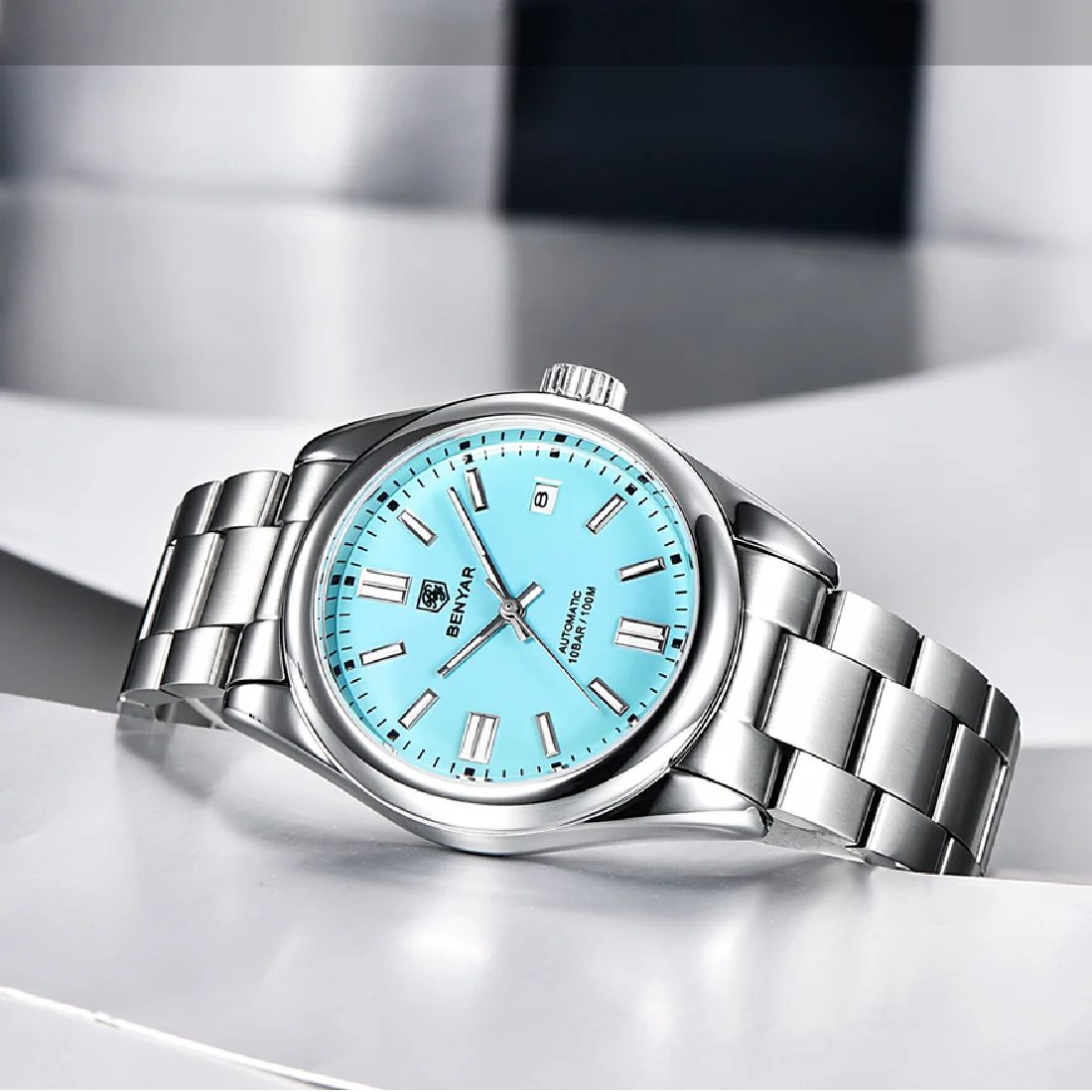 

BENYAR 39mm Classic Stainless Steel Automatic Watches Mens Luxury Design Mechanical Waterproof Watch Men Relogio Masculino New