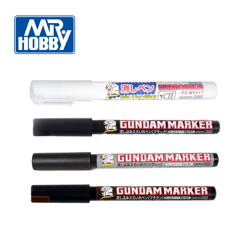 MR.HOBBY GM300 Eraser Pen Gundam Marker GM301 GM302 GM303 Permeating Pen Black Gray Brown Oily Paint Pen for Plastic Model Kit
