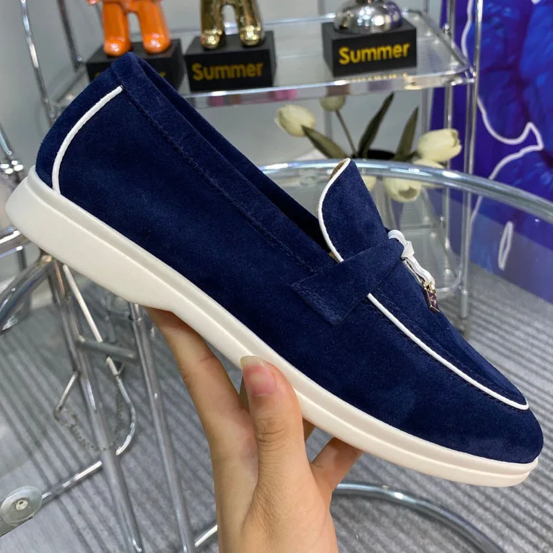 

2023 Winter Fashion Designer Italy Luxury Men LORO Loafer Shoes Suede Leather Flat Men Shoes Comfortable Men Casual Shoes