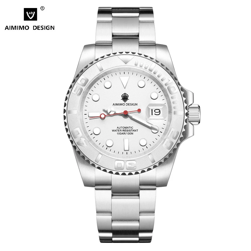 

AIMIMO DESIGN Men Watch Japan Movement Hackable Automatic Mechanical 10Bar Waterproof Swimming Diver Sapphire Crystal Wristwatch