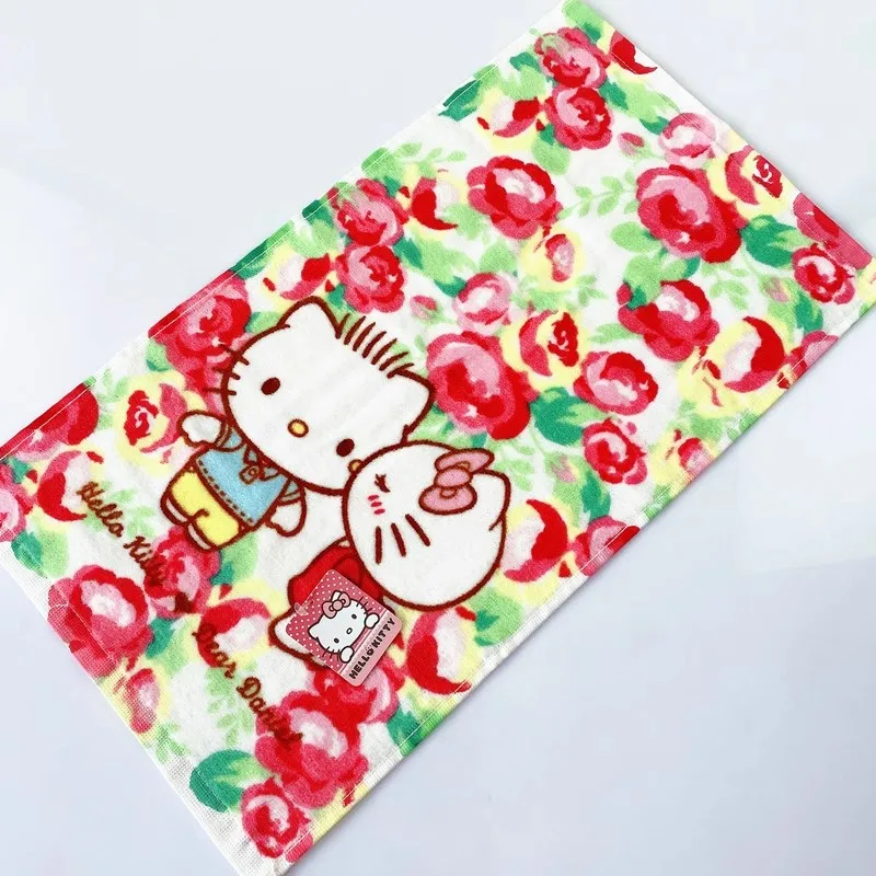

25X47cm Hello Kitty Kids Cotton Towel Cute Hippo Towel Super Soft Home Washing Hand Face Towel