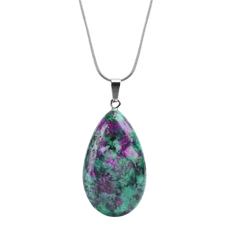 

Water Drop Crystal Necklace Natural Chinese Style Crystal Pendant Healing Amethysts Meditation Yoga Gift Necklaces For Women