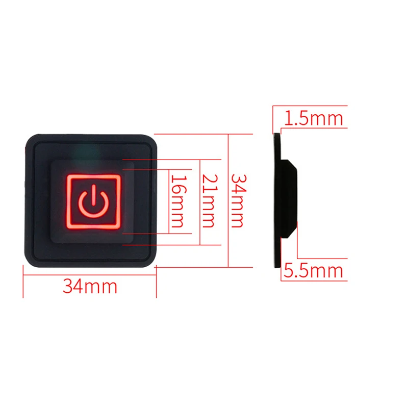 3,7 В-12 В 3-ступенчатая кнопка переключения контроля температуры, жилет с подогревом, перчатки, регулятор температуры одежды, водонепроницаемая кнопка переключателя обогрева