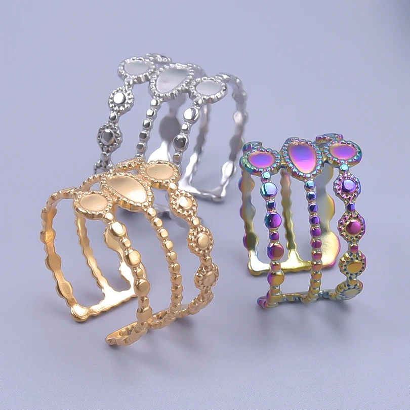 

Titanium Steel Three-multilayer Rings for Women/Men Fashion Unisex Open Adjustable High Quality Rings Jewelry Female Supplies