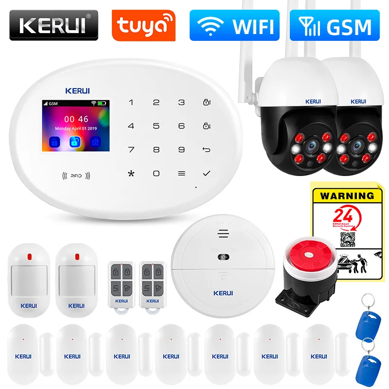 KERUI W202 WIFI GSM комплект сигнализации бытовая техника защита безопасности Tuya Smart APP