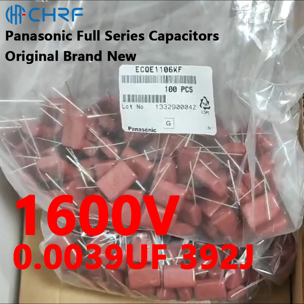 Тонкопленочные конденсаторы Panasonic ECWH16392JV 1600 В 0 0039 мкФ 392J Полипропиленовый
