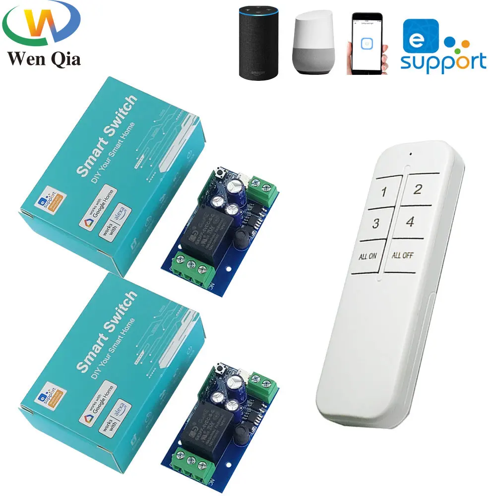 

Ewelink Switch WiFi RF Smart Switch Controller DC 7V 12V 24V 48V 1CH Dry Contact Relay Receiver Timing Module,work with Alexa