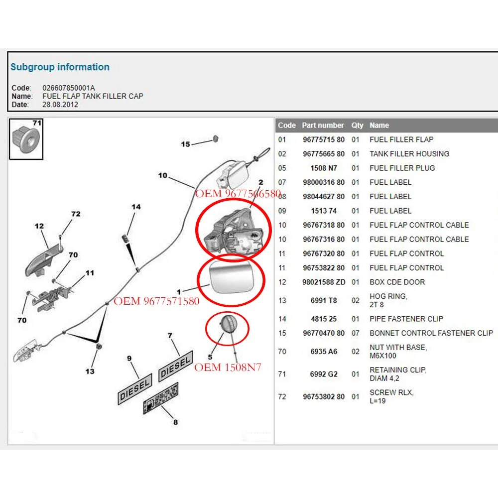 Подходит для Citroen C-elysee топливный наполнитель клапан бака корпуса заглушка 9677571580