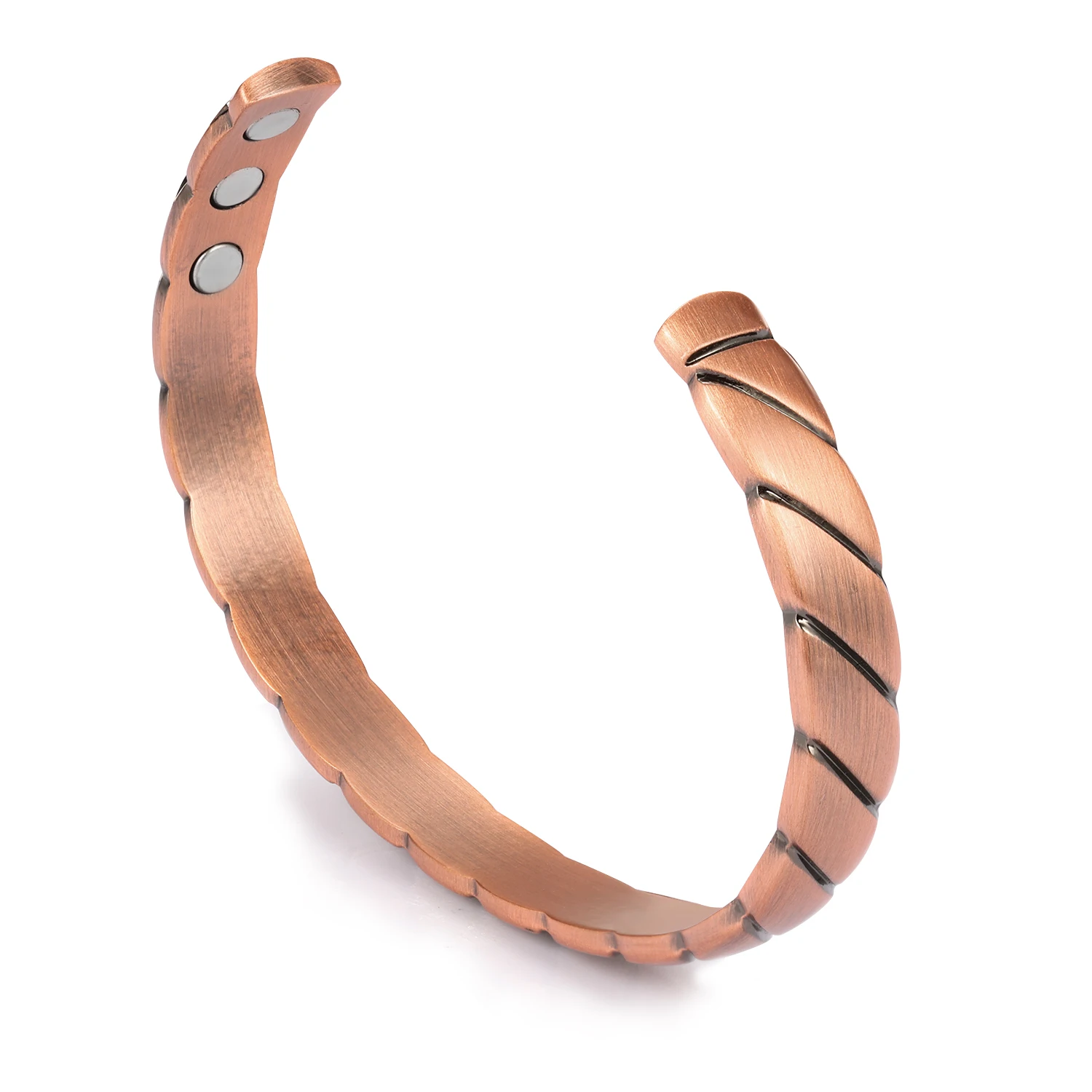 Nembali 99 95% браслет из чистой меди 8 мм регулируемые открытые магниты-манжеты медные