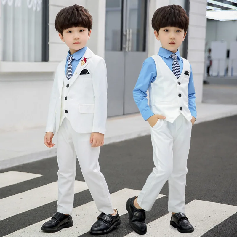 

Classic White and Black Boy Ceremonial Robe/Piano Performance Boy Formal Suit/Birthday Party Suit/Flower Boy Suit