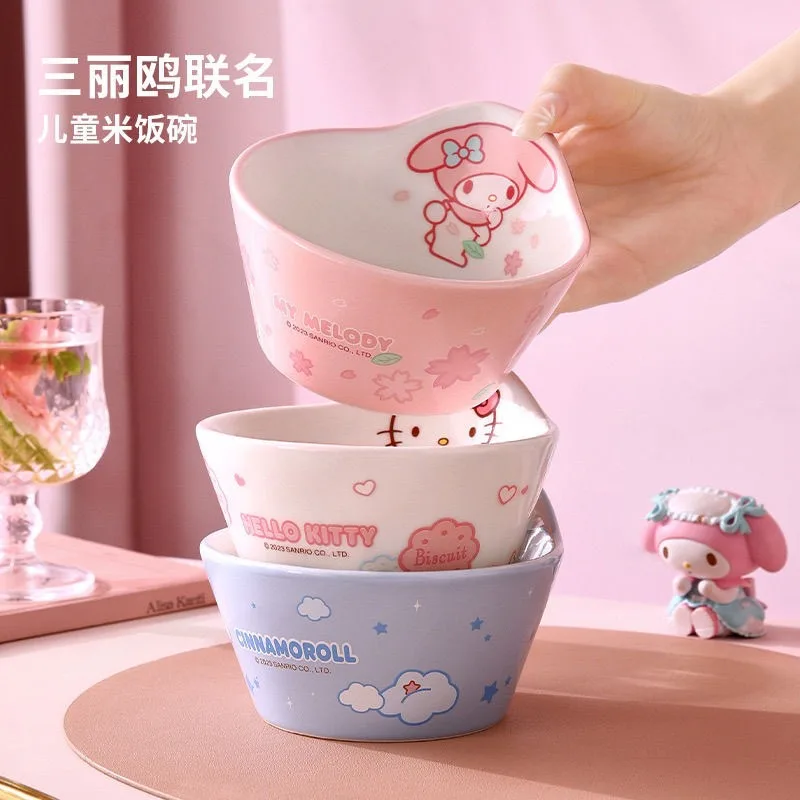 Sanrio Hello Kitty Cinnamoroll аниме кавайная керамическая миска Милая моя мелодия еда рис суп