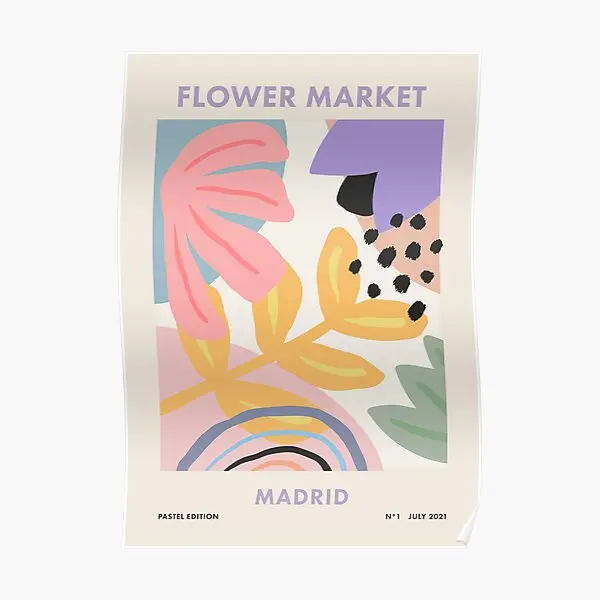 

Пятнистый цветочный рынок датский Пастель Ретро плакат Декор роспись Современная Картина Настенная комната винтажный домашний Забавный без рамки