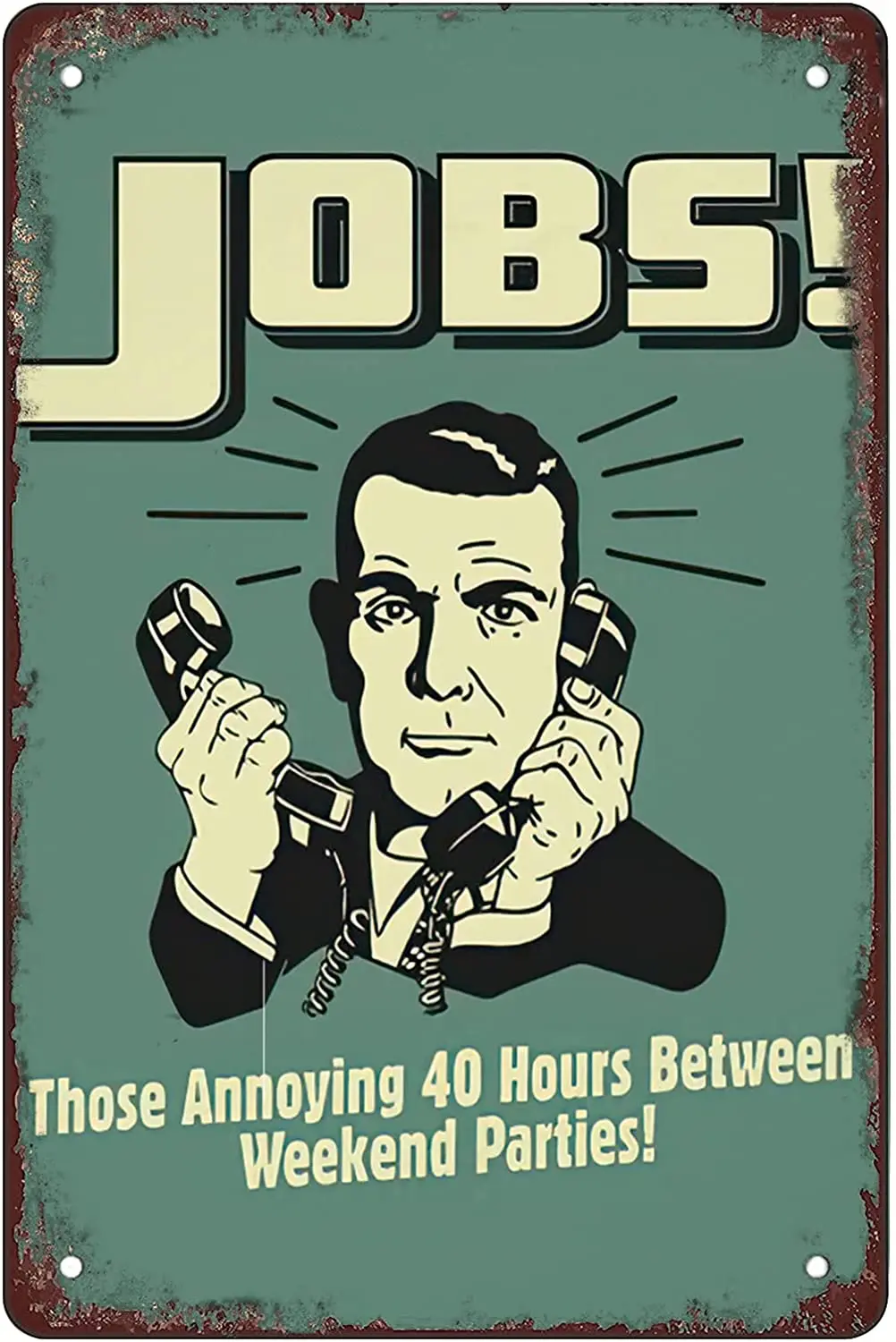 Ретро забавные металлические знаки листовые жестяной знак рабочие места часы