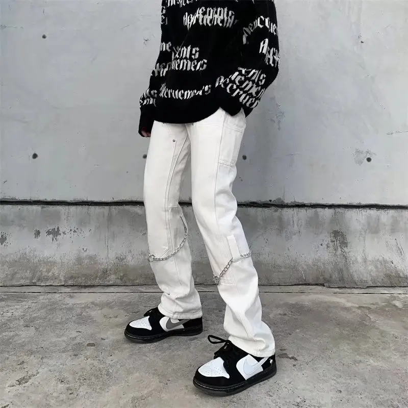 2023 Spring and Autumn Straight Leg Jeans Tide Brand Hip Hop Blast Street Fashion Trend Casual Pants Mainland China