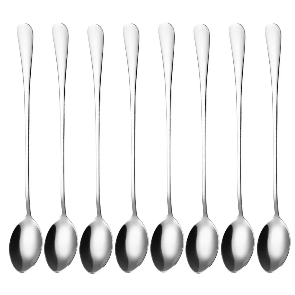 

Столовые приборы, инструменты для питья, кухни, кофе, 8 ложек, гаджет с длинной серебряной ручкой для кухни, столовой и бара