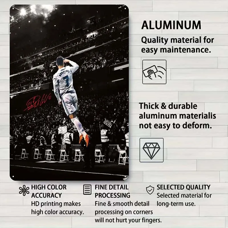 Жестяная вывеска Роналду спортивный постер украшение для геймерской комнаты