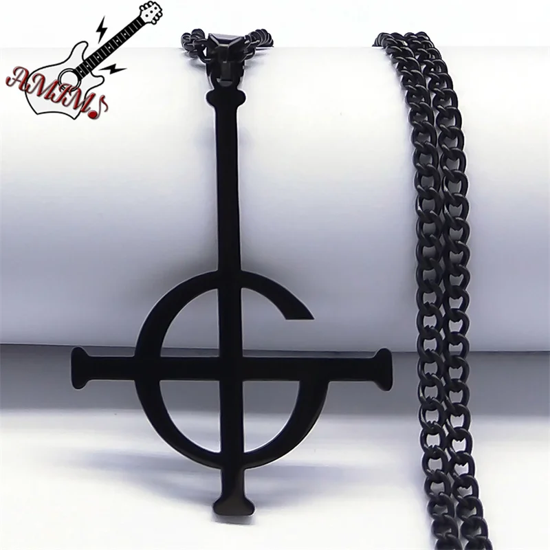 

Ghost BC Nameless Pendant Necklace Stainless Steel Ghoul Band Pope Emeritus Symbol Necklaces Jewelry corrente masculina N643S06