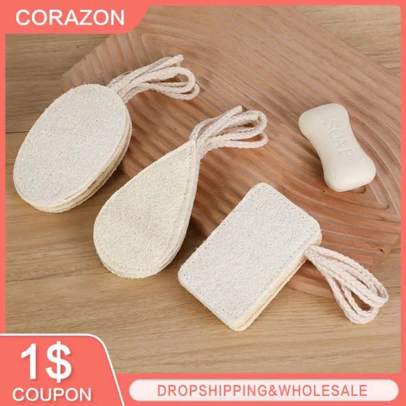 Natural Loofah Sponge Bathtub Exfoliating Bath Gloves Towel Skin Disc Pad Male Female Facial Cleaning Brush Exfoliating Gloves