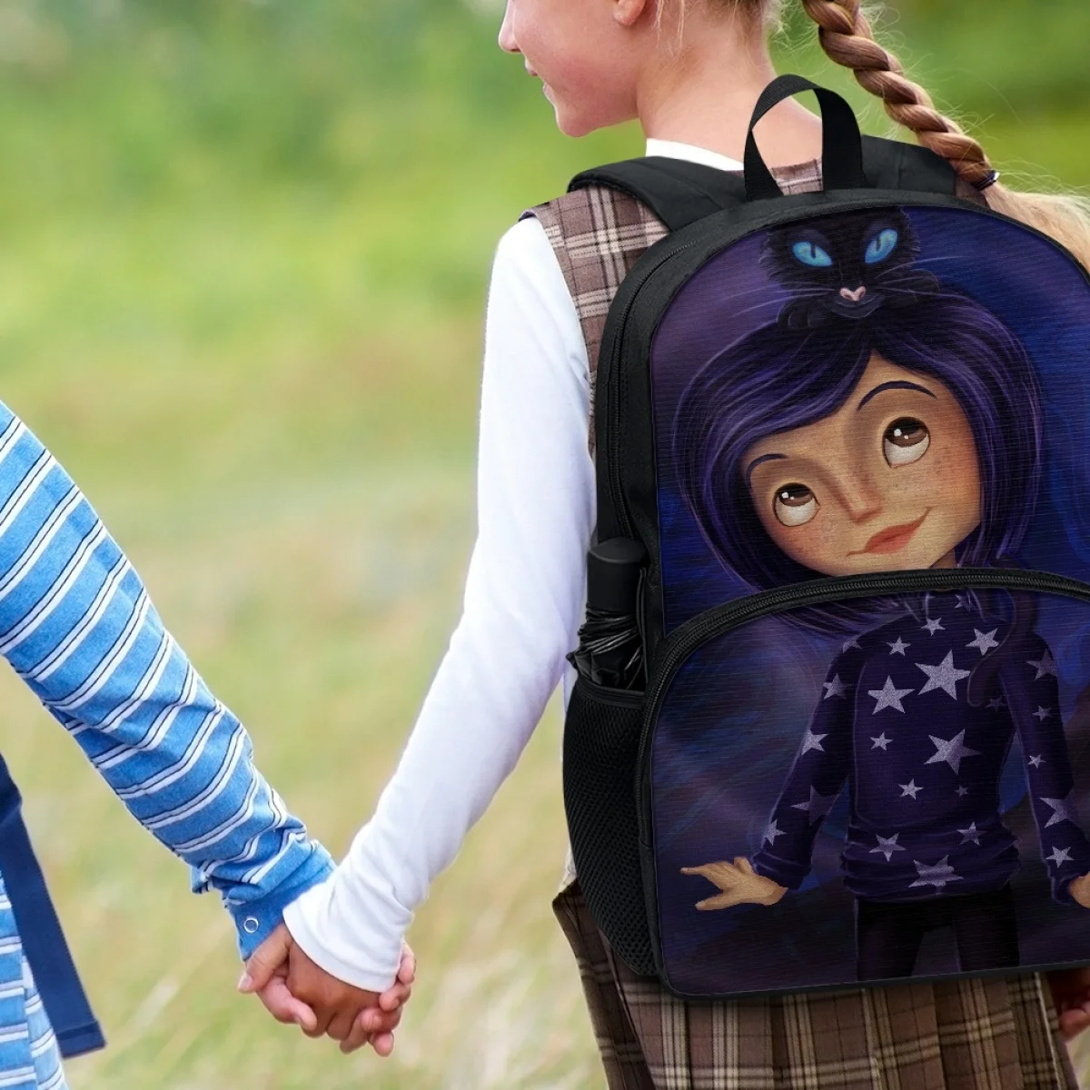 FORUDESIGNS Cute Student Schoolbags Multi Pocket Coraline Cartoon Girls Backpacks School Lightweight Fashionable Back Pack