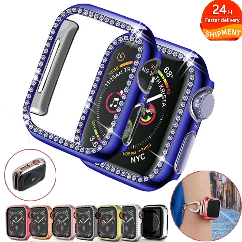 

Diamond Cover For Apple Watch Series 8 7 41mm 45mm 38MM 42MM PC Bumper Protector case Accessories iwatch 6 SE 5 4 3 40mm 44mm