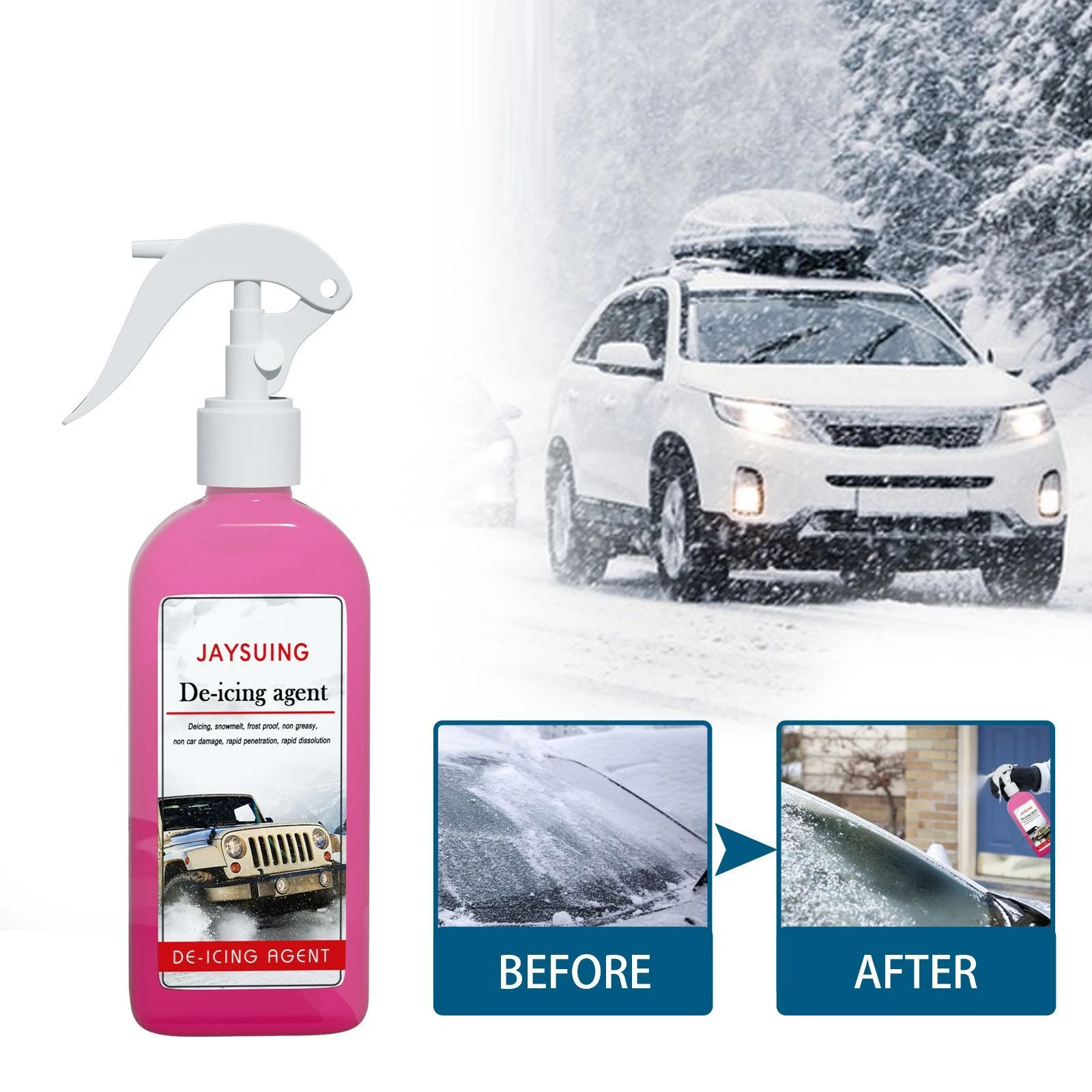 

100ml Car Deicing Spray Windshield Snow Melting Agent Fast Thawing and Antifreeze Frost Winter Ice Remover Spray Free Shipping