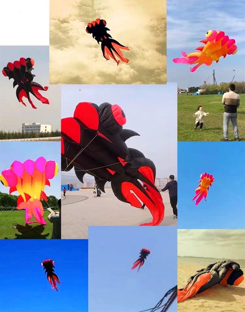 Бесплатная доставка летающий змей с рыбой для взрослых воздушные змеи золотой