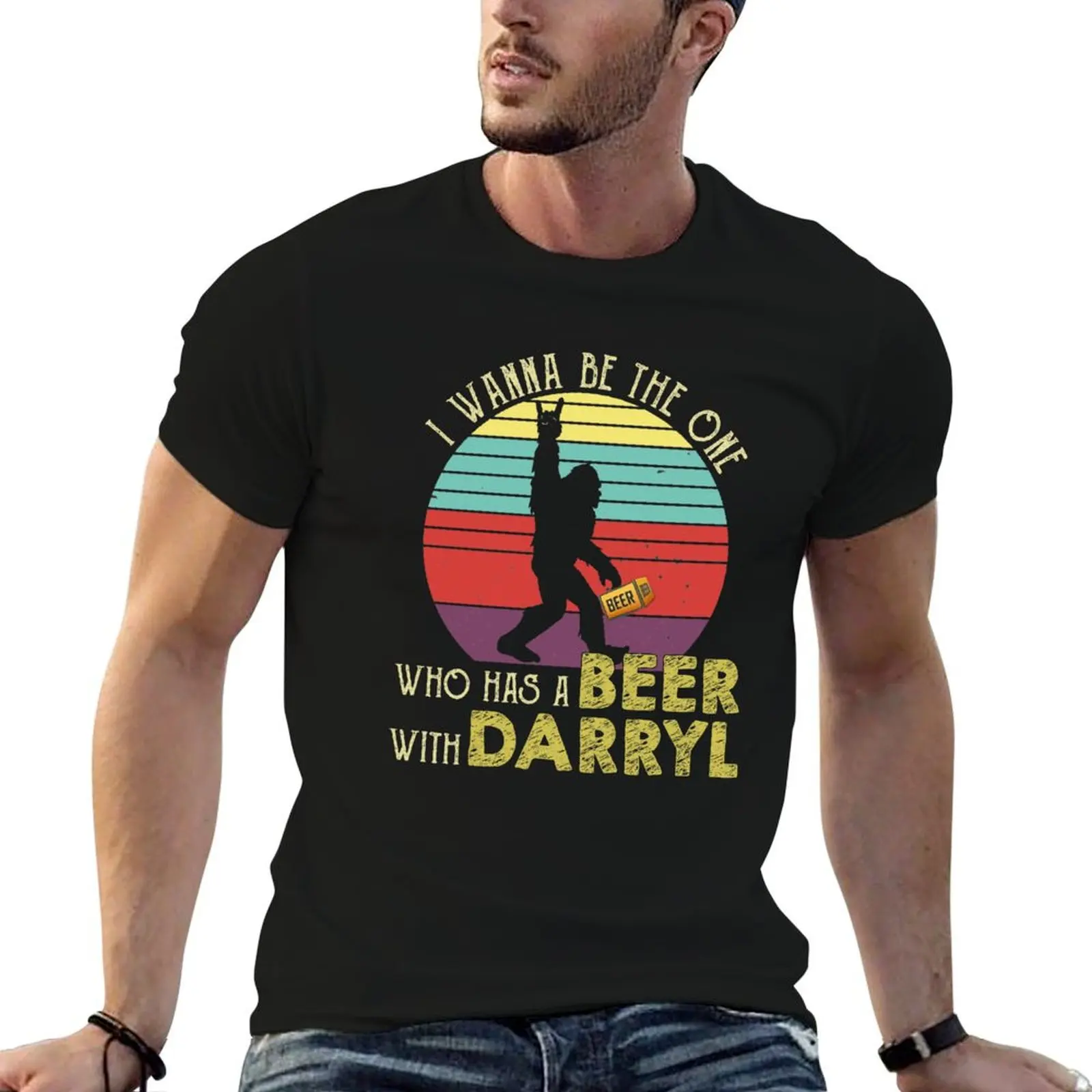Фото Футболка I Wanna Be The One Who Has A Beer With Darryl Bigfoot, мужская футболка из хлопка высокого качества, мужская футболка из хлопка №1