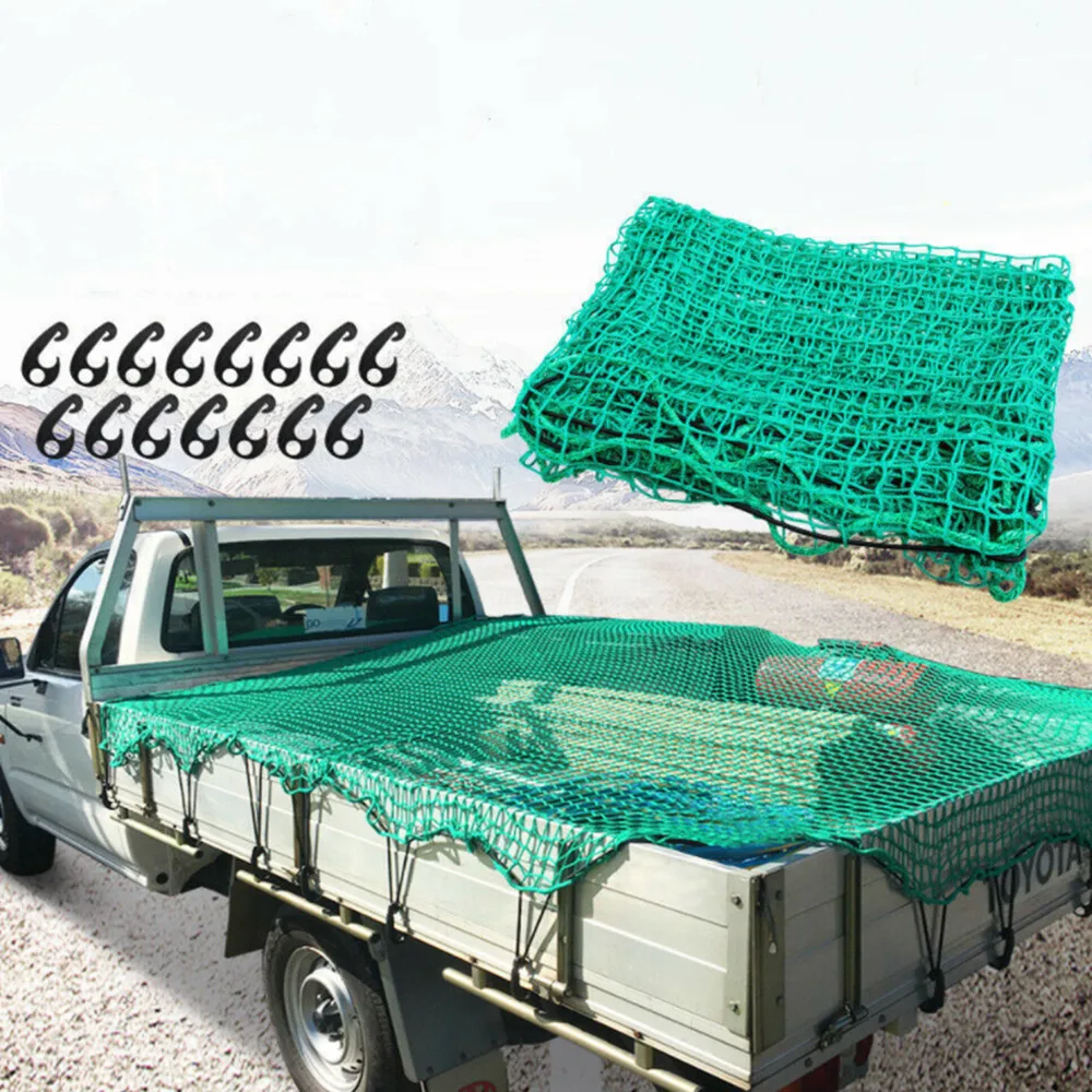 

Heavy Duty Cargo net for Truck Trailer mesh Bungee Cord with 15pcs Hooksf or Trailer Truck Boat