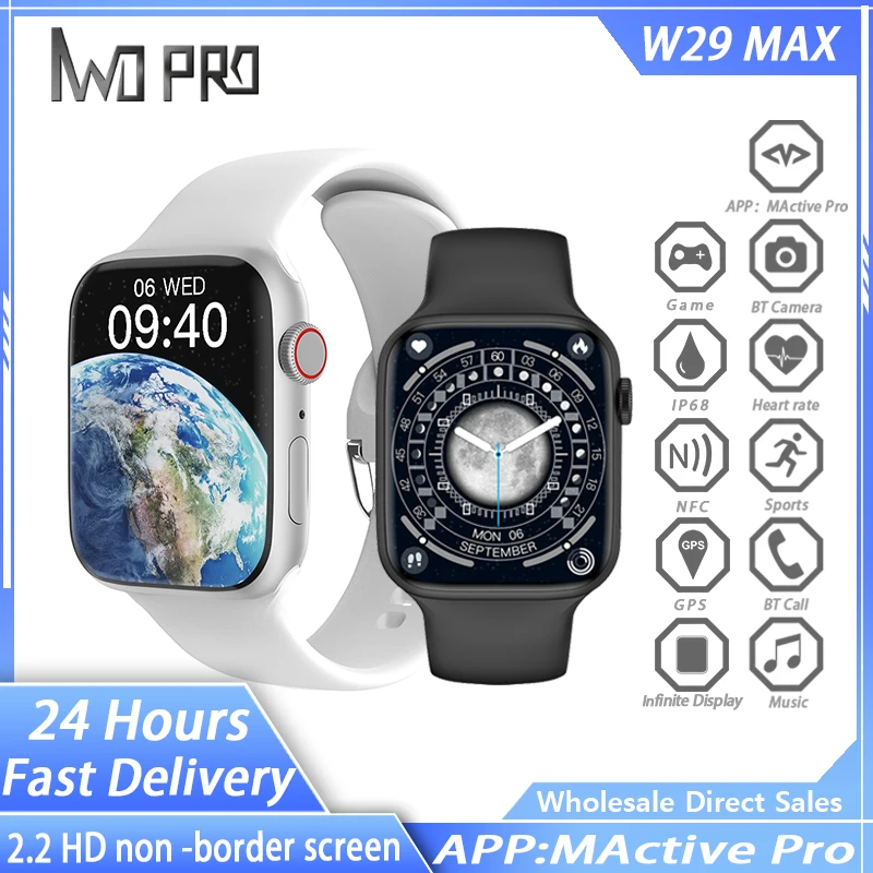 

IWO Pro W29 Max Series 9 Men Smart Watch 2.2-inch Boundless Large Screen 380mAh Battery NFC GPS W27 MAX W28 Pro Enhanced Version