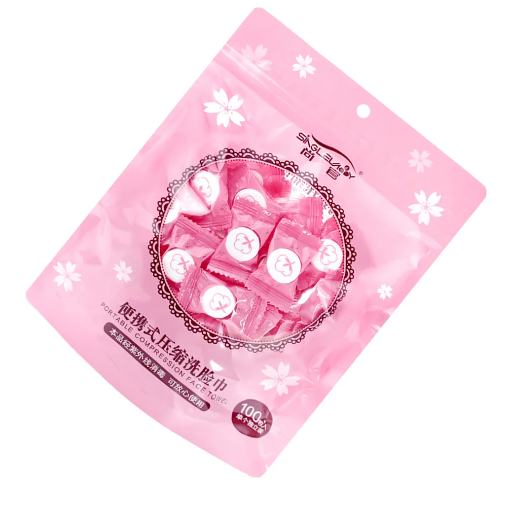 

100pcs Compressed Towel Clean Portable Useful Face Towels Facial Cleaning Towel Compressed Wipes for Outdoor Travel Hotel