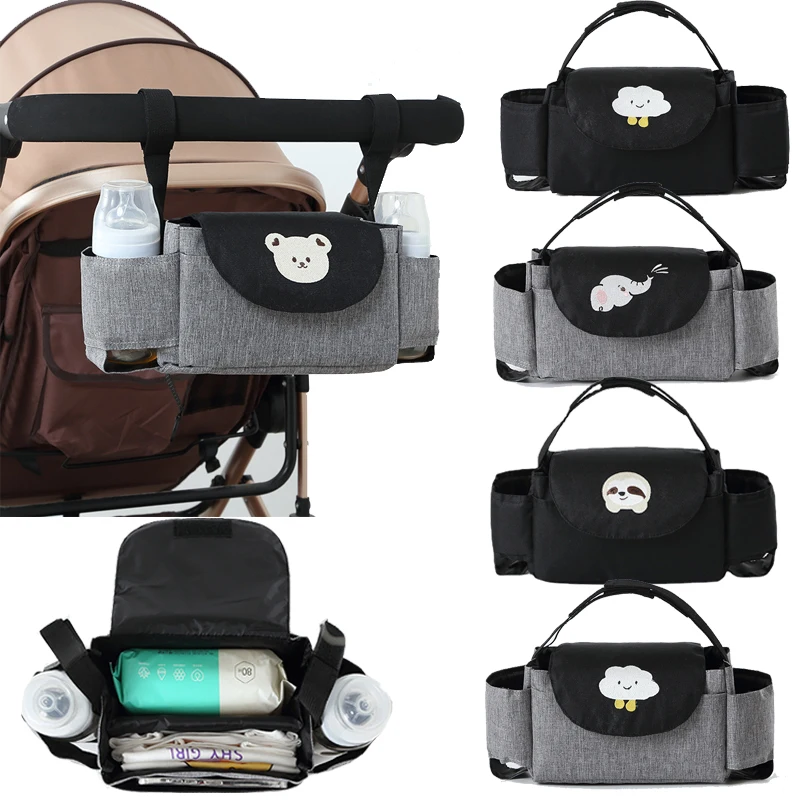 

Hot Sale Diaper Bag Cartoon Baby Stroller Organizer Nappy Diaper Bags Carriage Buggy Pram Cart Basket Hook Stroller Accessories