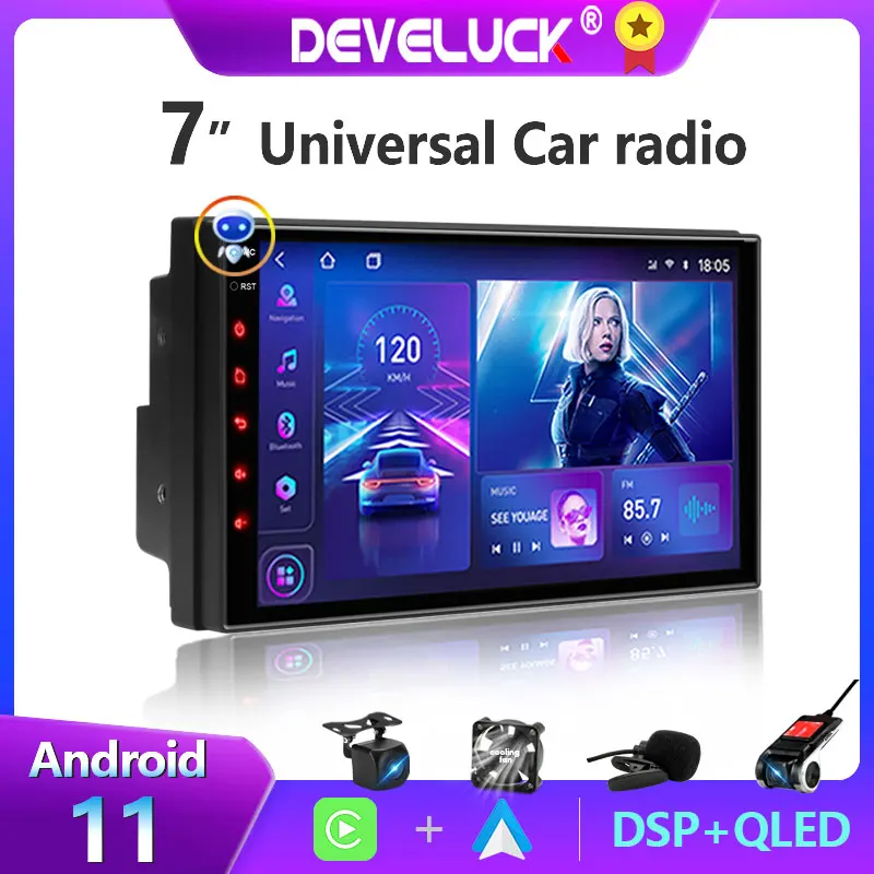 Автомагнитола 2 din с диагональю 7 дюймов Android 11 универсальная мультимедийная