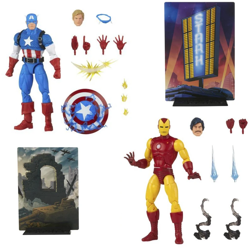 

Marvel Legends 20th Anniversar Retro Comics Edition Action Figure Joints Movable Iron Man Captain America Model Toy Collection