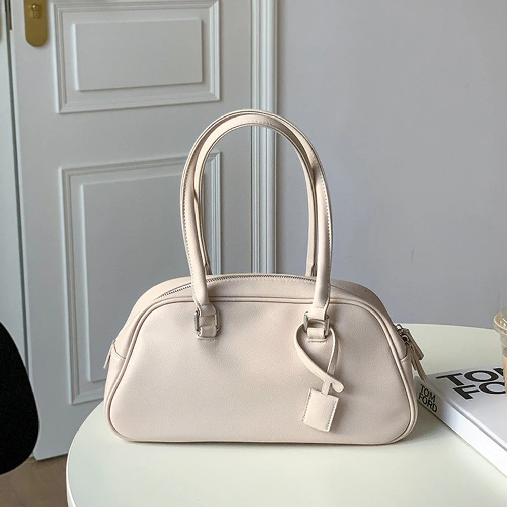 

Женская сумка для подмышек из искусственной кожи, шикарная однотонная Повседневная офисная сумочка на молнии с застежкой-молнией