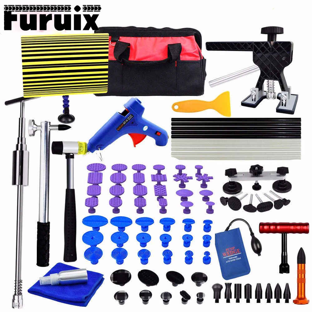 Paintless Repair Removal Tools Automotive Dent Silde Hammer Glue Puller Repair Set Kits for Car Hail Damage  Suction Dent Fixer