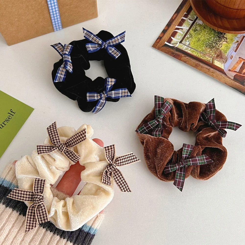 

2023 Winter Plush Korean Simple Scrunchie Women Girl Elastic Hair Rubber Band Accessories Tie Hair Ring Rope Headdress Ornaments