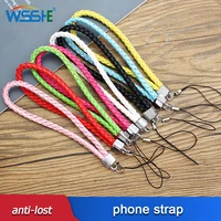 colorful phone strap charm cute lanyard keychain short braid mobile strap for iphone camera gopro women anti lost lanyard gift