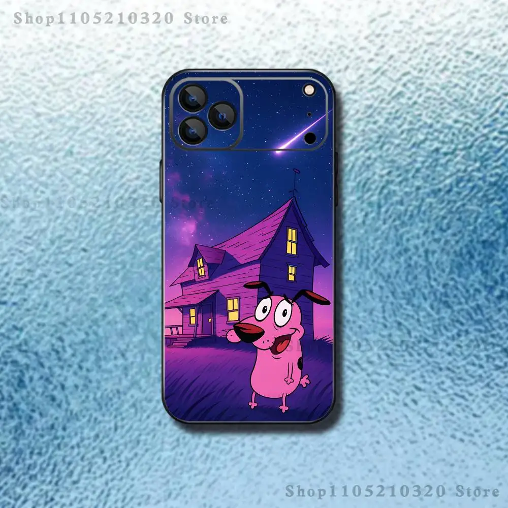 Фото Чехол для телефона Court the C-Cowardly Dog для iPhone 17,16,15,14,13,12,11,Pro Max,XS,XR,SE,Mini,8,7,мягкий силиконовый черный чехол №5
