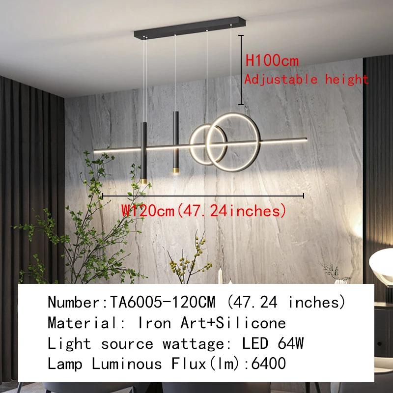 

Современная светодиодная Люстра для столовой, потолочный светильник в скандинавском стиле для гостиной, кухни, стола, с регулируемой яркостью, внутренние подвесные светильники