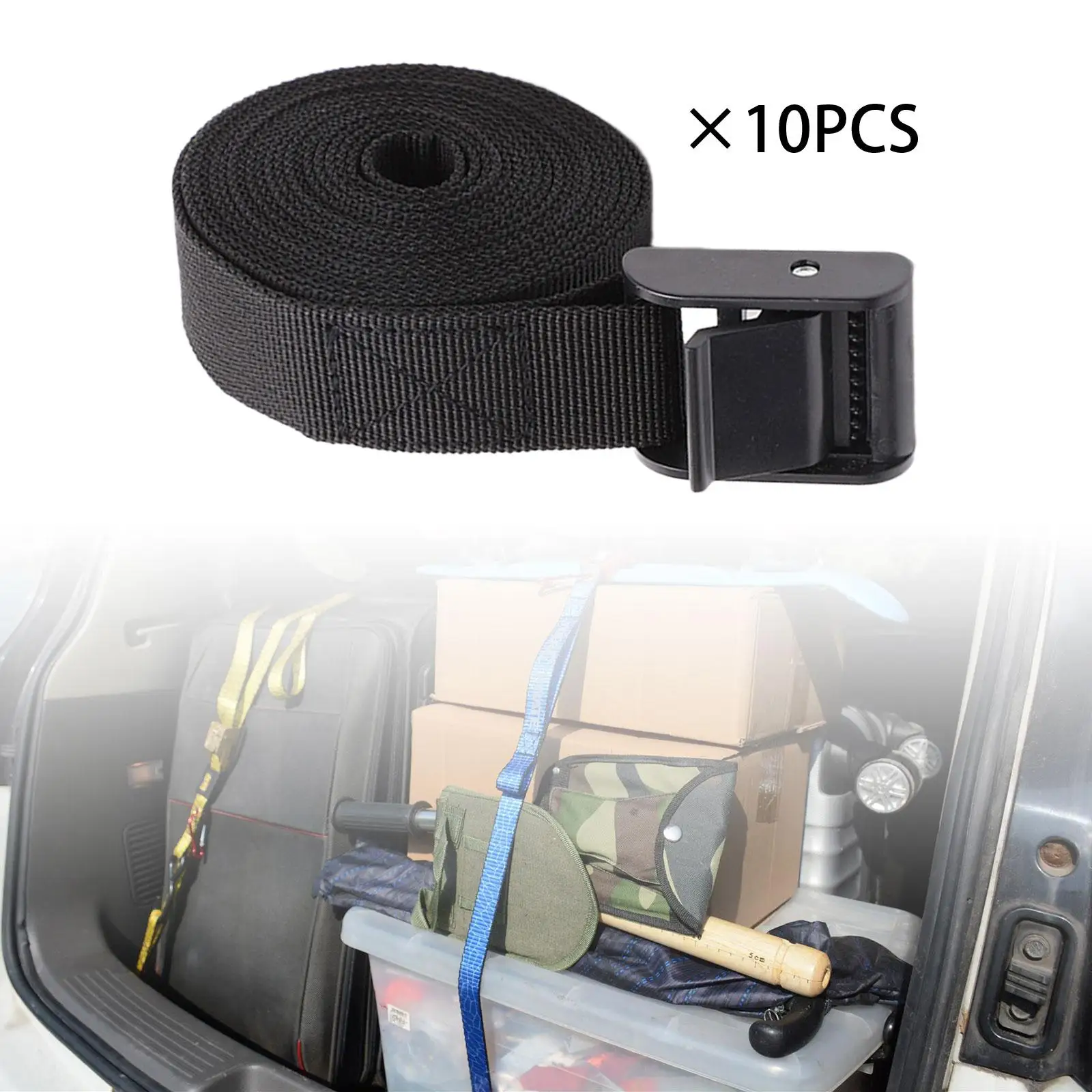 

10 Pieces Cargo Securing Straps Lashing Straps 2.5cmx50cm for Car Truck