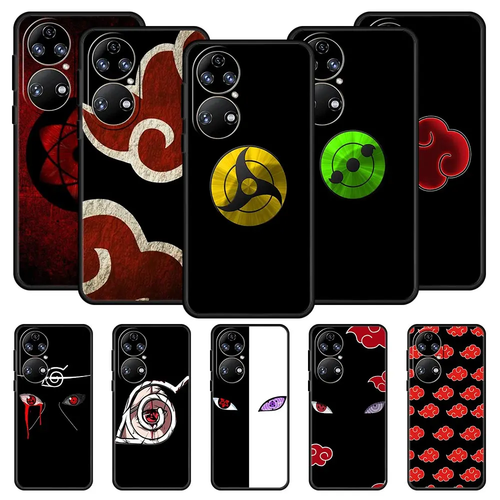 

Naruto Akatsuki Anime Logo Phone Case For Huawei P50 P30 Pro P20 P40 Lite E P Smart Z 2021 Y6 Y7 Y9 2019 Y6p Y9s Y7a Soft Cover