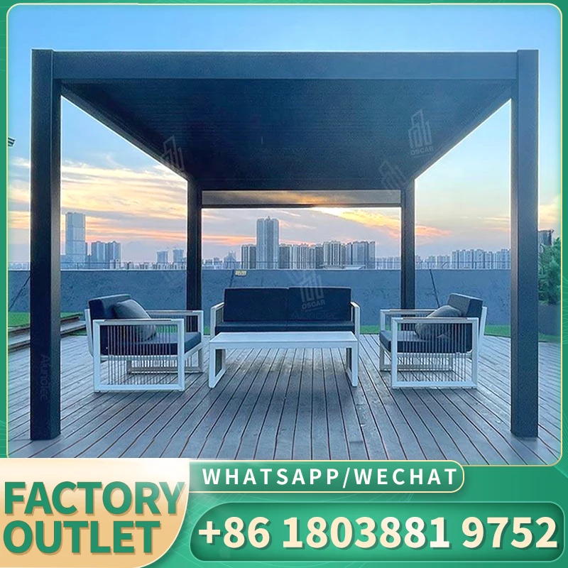 Новая современная водонепроницаемая садовая алюминиевая беседка 3X3