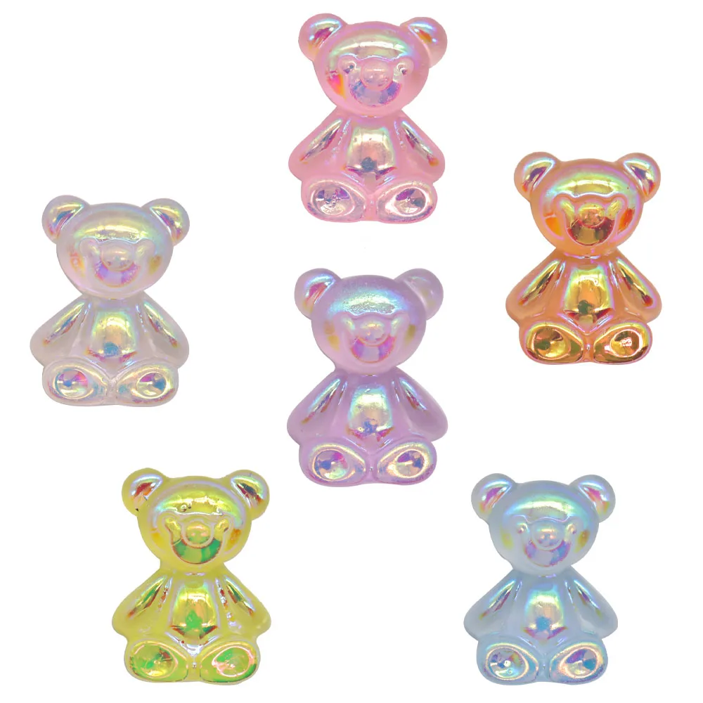 

1-6PCS Resin Croc Charms Kawaii Colorful Bear Hole Slipper Decoration Garden Shoes Button Accessories Ornaments Xmas Gifts