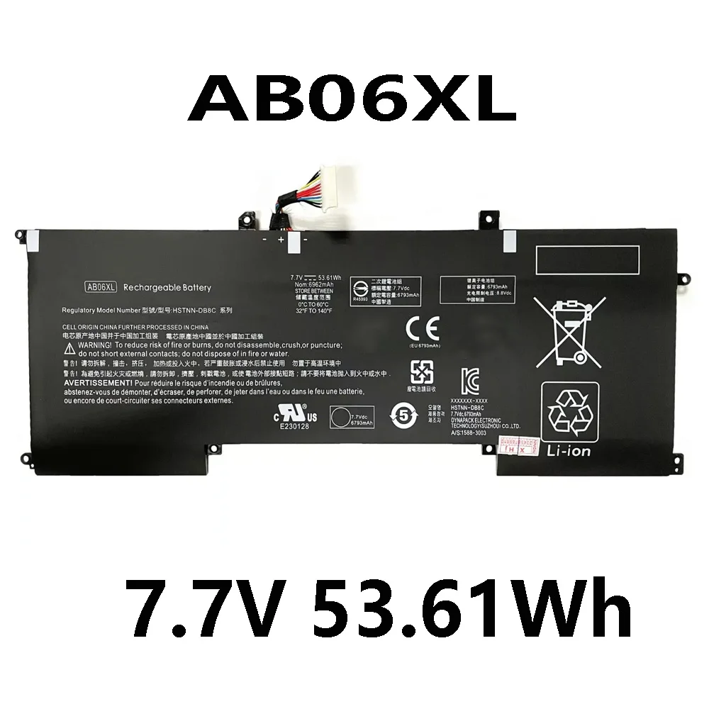 AB06XL 7 В 53 61 Втч Аккумулятор для ноутбука HP Envy 13 2017 13-AD019TU HSTNN-DB8C 921438 -855 921408 -271
